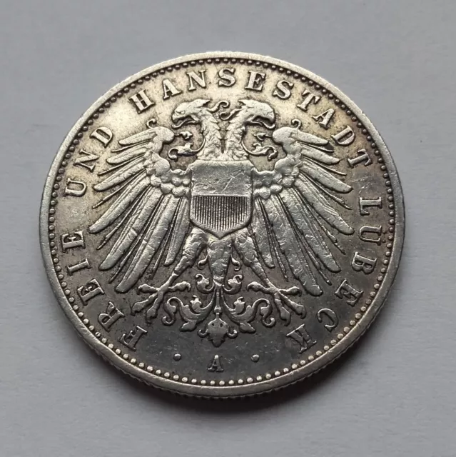 2 Mark Lübeck 1907, Freie und Hansestadt, Jäger Nr. 81