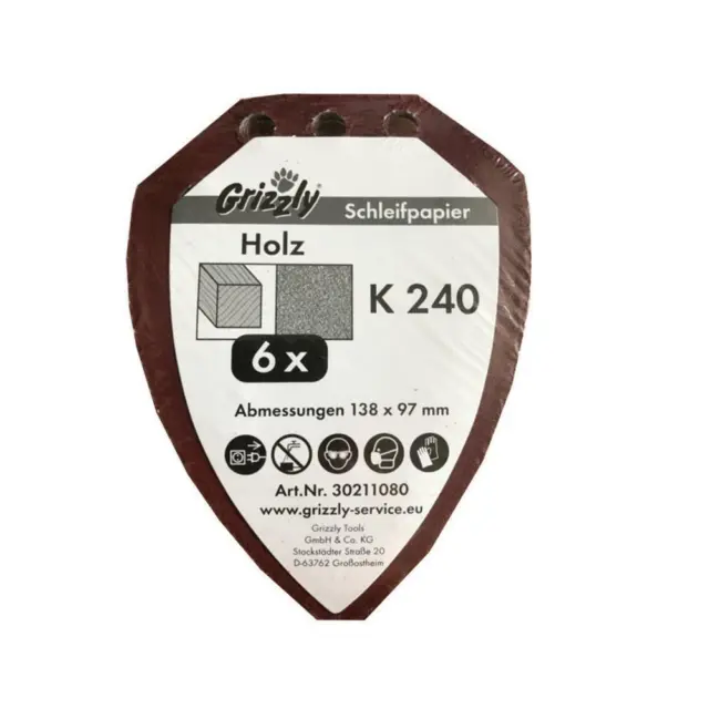 Schleifblatt-Set K240 6 teilig passend für Parkside PHS 160 C4 Hand Schleifer