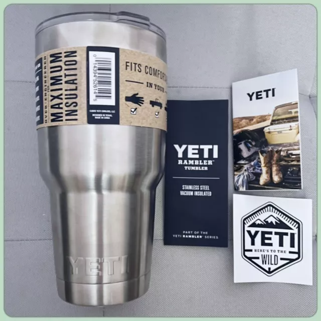 Yeti Rambler Stainless Steel Mug Cup Insulated 30oz Tumbler w/ Standard Lids