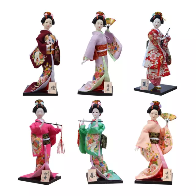 Statua di bambola geisha kimono giapponese da 12 pollici, statuetta asiatica