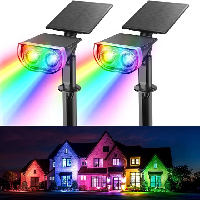 Solar Spot Lights Outdoor, Christmas Decorations Color Changing Solar Lights Out