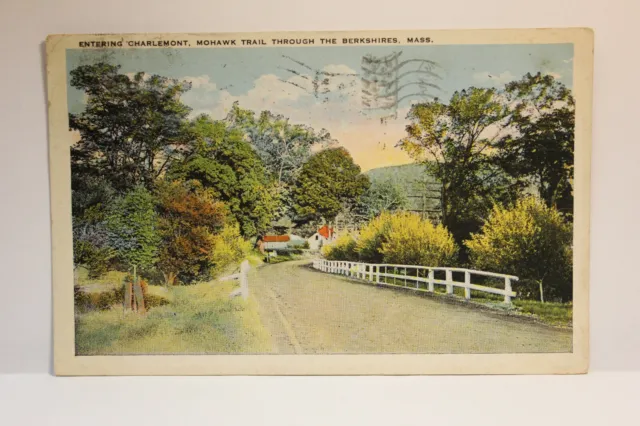 Postcard Entering Charlemont Mohawk Trail Through The Berkshires MA