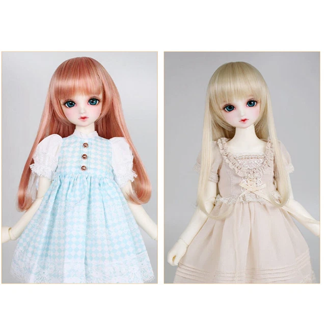 BJD Doll Long Hair Wigs with Bangs fit for 1/3 1/4 1/6 Dolls Accessories DIY