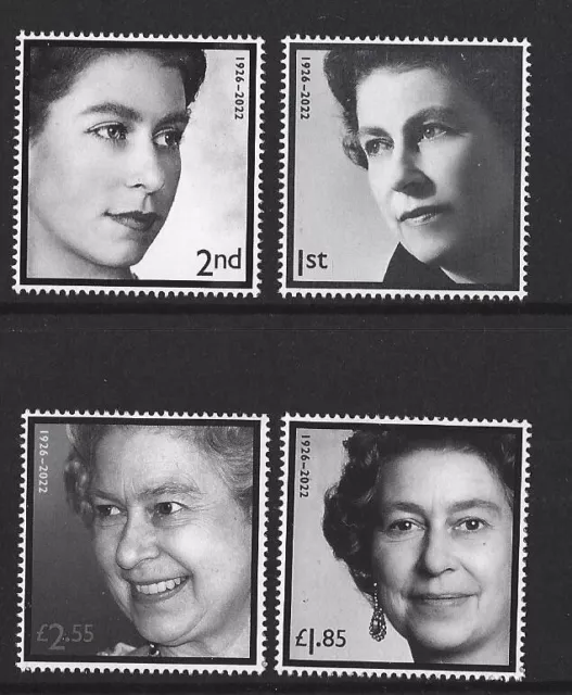 Great Britain 2022 In Memoriam Her Majesty The Queen  Set Of 4 Unmounted Mint