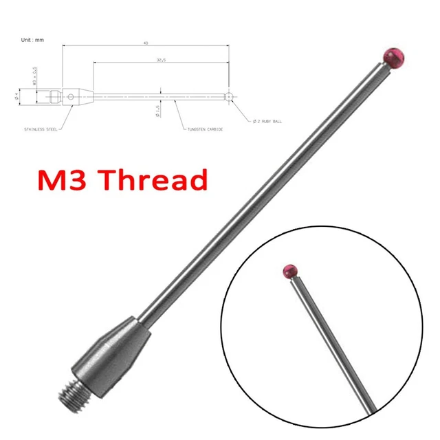 Stylet Sonde Tactile CMM A-5003-3680 Précis 3mm - Pointe Filetée Pour Machine-Outil CNC