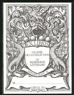 Exlibris Ce Livre De La Collection Le Patrimoine Litteraire, Drachen flankieren