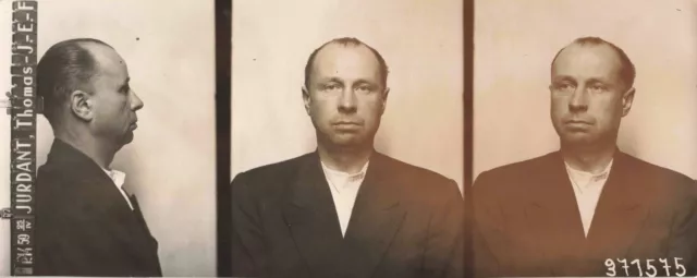 Original Vintage Belgian Prisonner Mugshot 1959 Criminal's Picture Police