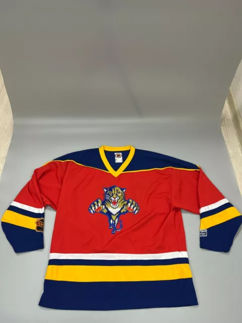 Vintage Ice Hockey Florida Panthers #33 Campri  Jersey Shirt Sz M Medium Trikot