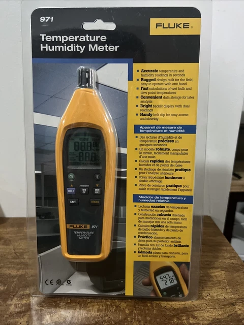 Fluke 971 Temperature & Humidity Meter Dew Point Wet Bulb Dual Display