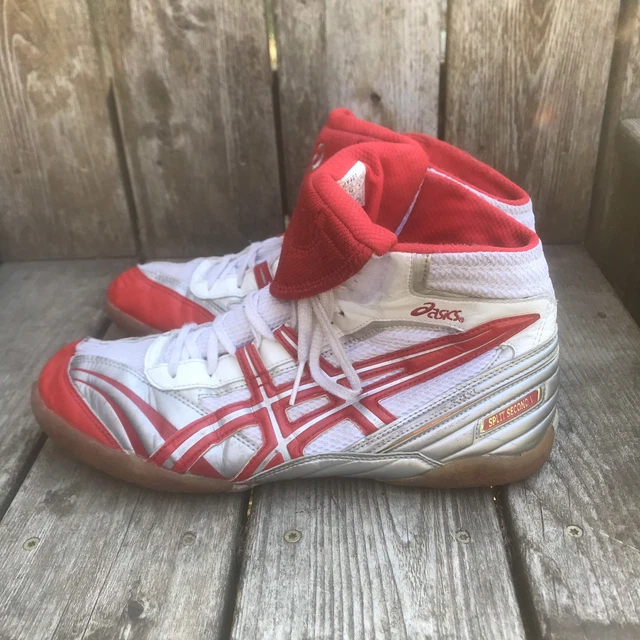 ASICS SPLIT SECOND V Wrestling Shoes Red White Silver Mens  display picture 1