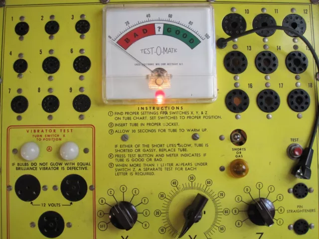 Test-O-Matic Vintage Vacuum Tube Tester