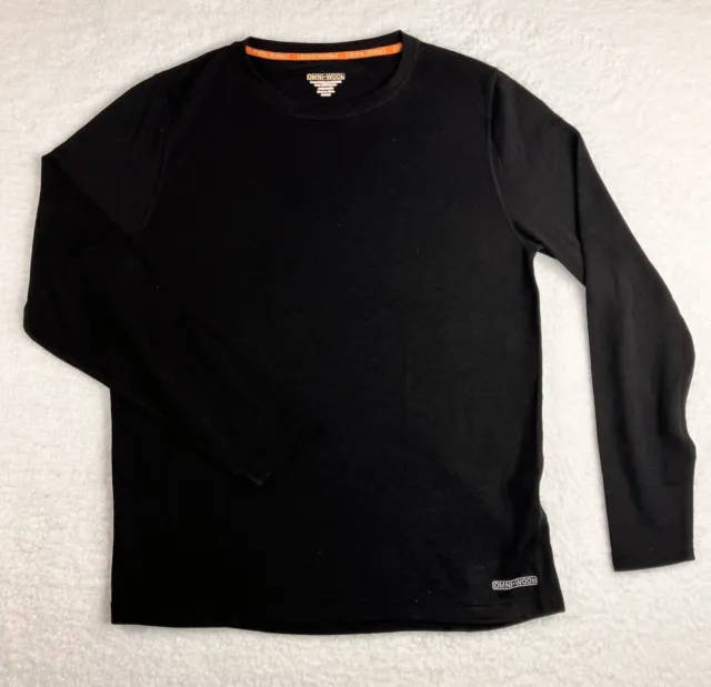 Omni Wool Men’s Base Layer Long Sleeve Crew Neck Shirt Black Size Medium