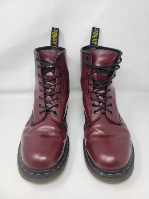 Dr. Doc Martens 1460 Red Smooth Leather Lace Up Combat Boots Men’s Size US 12