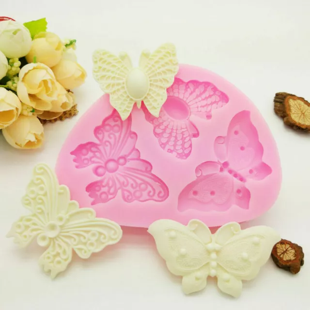 3D Butterfly Silicone Mould Fondant Chocolate Cake Decorating Baking Mould DIY