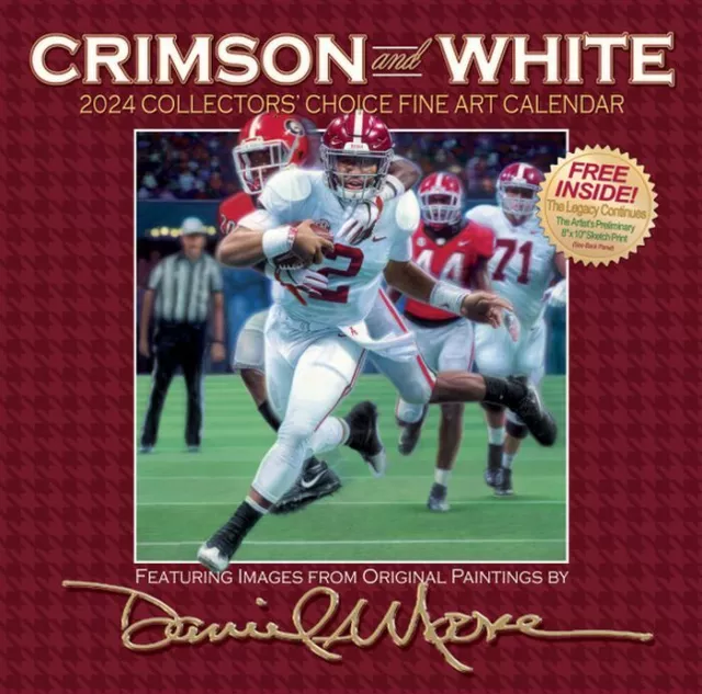 DANIEL MOORE 2024 Crimson & White Calendar Alabama Football (PreOrder