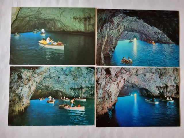 4 alte AK Postkarten Capri - Die blaue Grotte - Italien - Grotta Azzurra