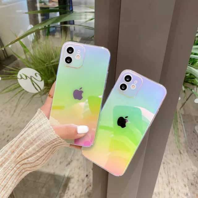 Discolored Gradient Hard Case for iPhone 14 Pro Max Colourful Armour Clear Cover