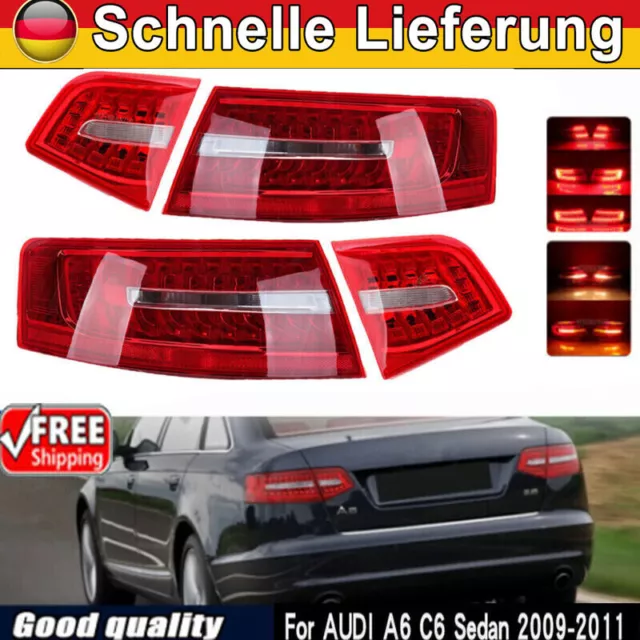 4X Für Audi A6 C6 2009-11 Schlussleuchte Links&Rechts Heckleuchte Rücklicht  DHL