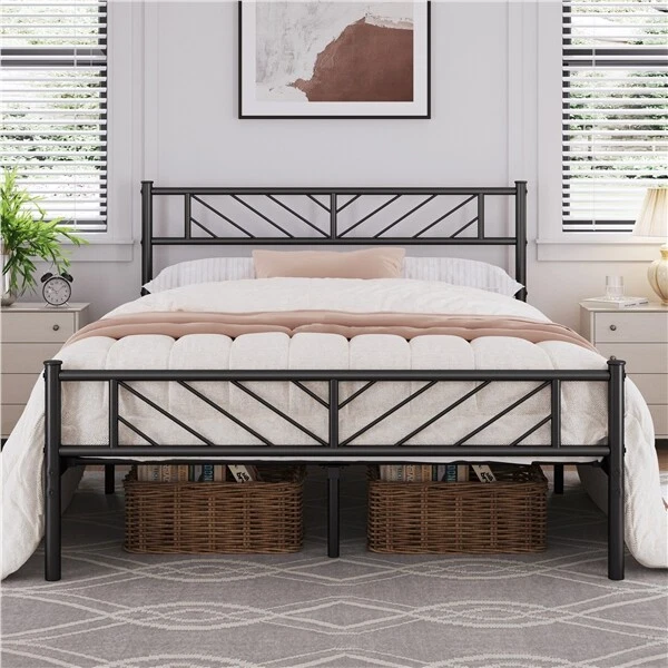 HOME BED FRAMES Single/Double/King Size Metal Bed Platform for Bedroom