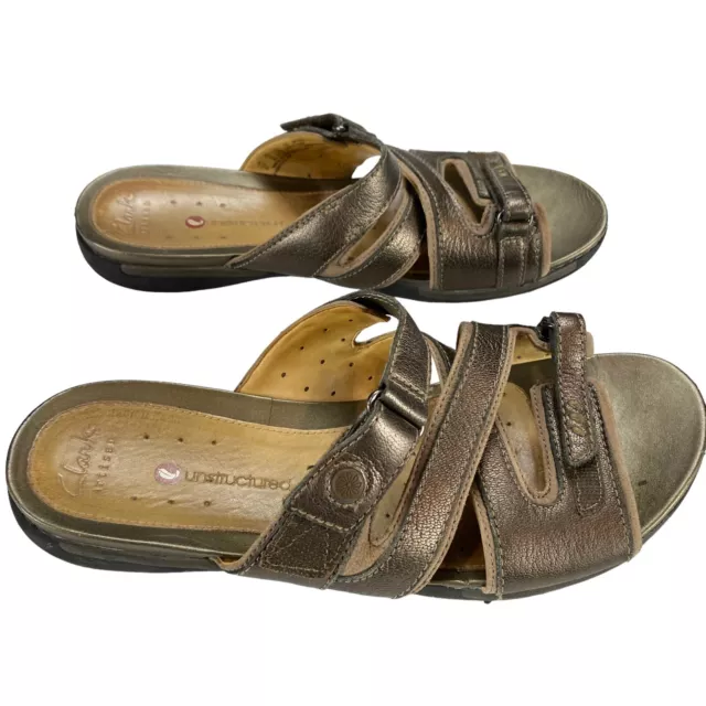UNSTRUCTURED BY CLARKS Artisan Sandals Women's Size 8M Brown Leather ...