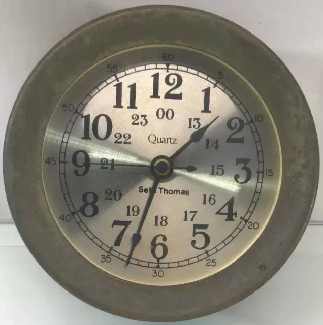 Vintage 6.25" Brass Seth Thomas by Talley 1037-002 Maritime Clock