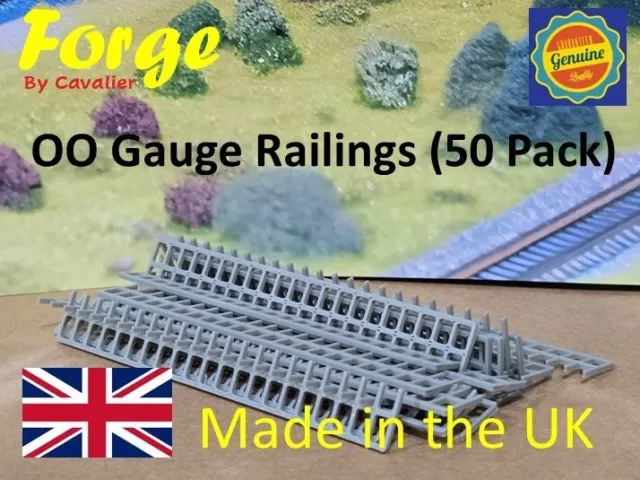 New 50 Pack Grey Fencing Railings OO HO Gauge 1:76 Scale Models Train Railway