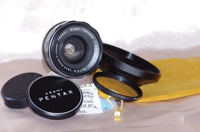 Objectif Pentax Super Takumar 35mm F/3.5 M42 - Grand Angle, Bouchons, Filtre, Housse TBE