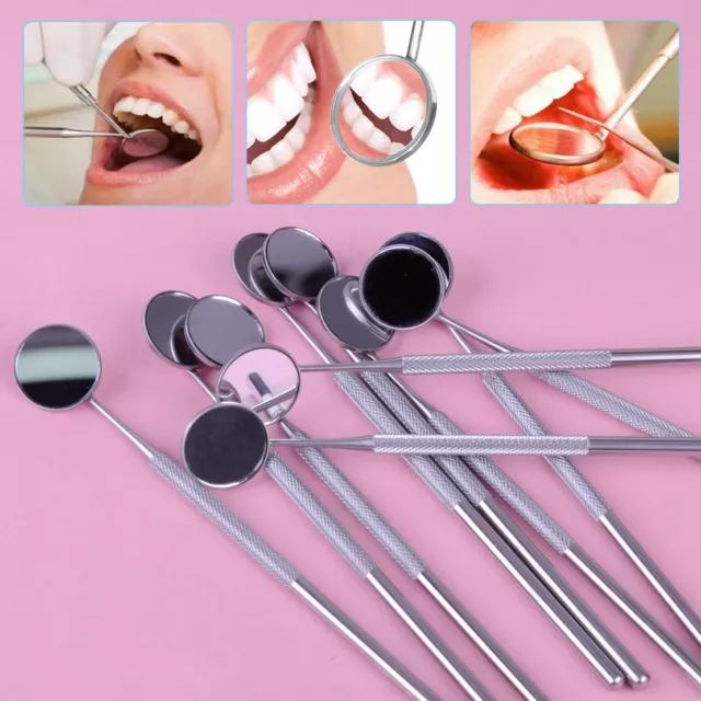 10pc Dental Stainless Mouth Tooth Mirror Reflector Scaler Teeth Clean Tool Pop