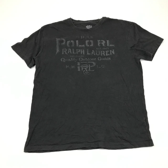 Polo Ralph Lauren Maglia Medium M Nero Grigio Tee Manica Corta da Uomo Adulto Rl