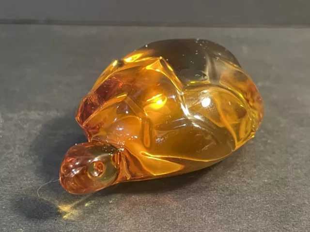 Baccarat Crystal Small Amber Turtle  MINT Condition