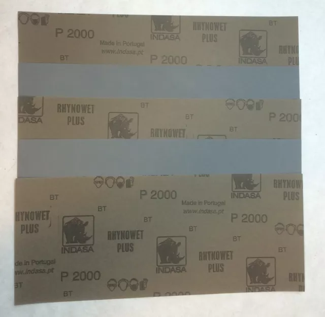 Norton Lot De 3 Feuilles Abrasives Grain 600 | 230x280mm | Imprégnées Eau | Pour Ponçage Manuel Ou Machine