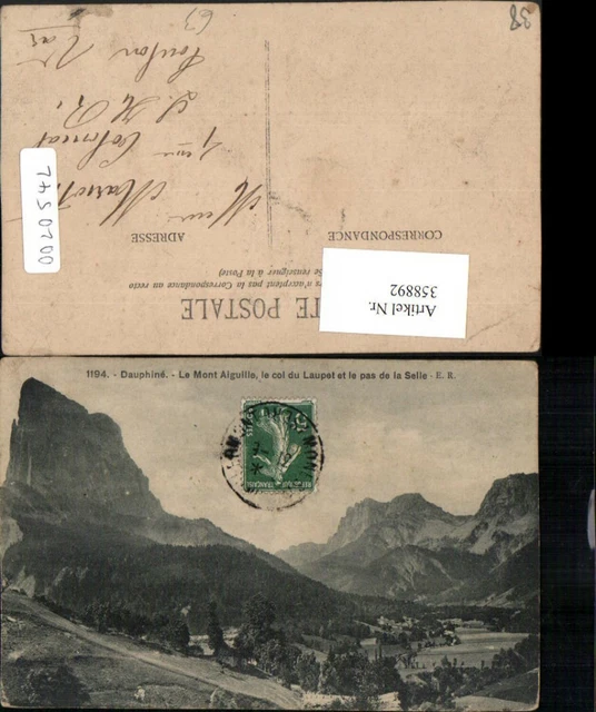 358892,Rhone-Alpes Isere Dauphine Mont Aiguille le col du Laupet et pas de la Se