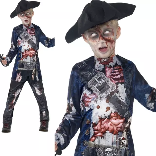 Rotten Pirate Childrens Halloween Horror Fancy Dress Costume Ages 4-14