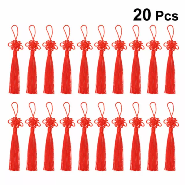 20PC DIY Chinese Knot Tassel Hanging Pendant for Key Chain Clothes Bookmark