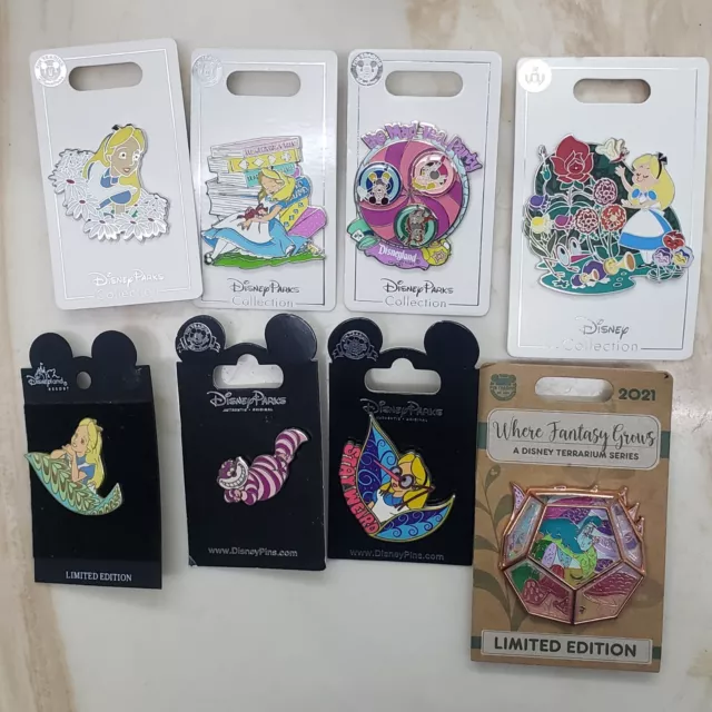 Disney Trading Pins Lot of 8 PIECES AUTHENTIC Alice In Wonderland Pins  Mint