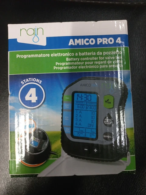 Programmatore Rain Amico Pro 4 Zone Centralina 9 Vdc Ip68 Orto Giardino