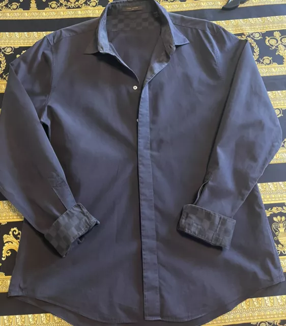Louis Vuitton Light Blue Damier Button Up Shirt – Savonches