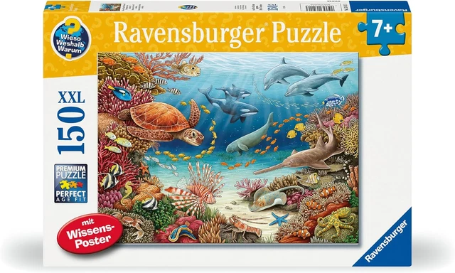 Larsen FH29 Puzzle 35 Pièces – La Vie Marine Sur Un Récif De Corail, Cadre Inclus, Pour Enfants, Pièces Figuratives Et Apprentissage