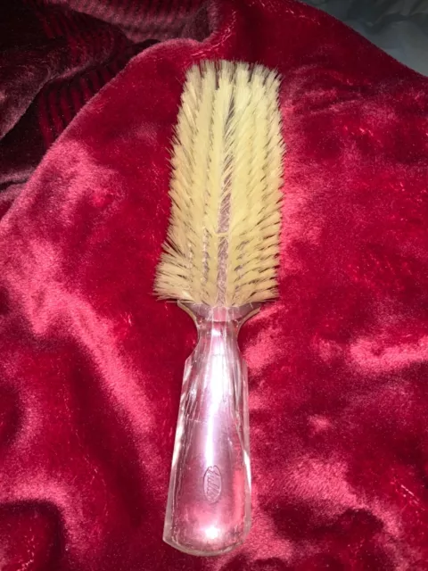 Vintage Regular Fuller Bristlecomb Clear Lucite Nylon Hair Brush PRE-OWNED