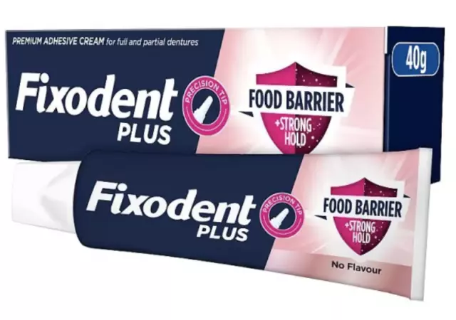 3 x Fixodent Plus Dual Premium Lebensmittelversiegelung Zahnersatz selbstklebende Creme 10x stärker 40g 2
