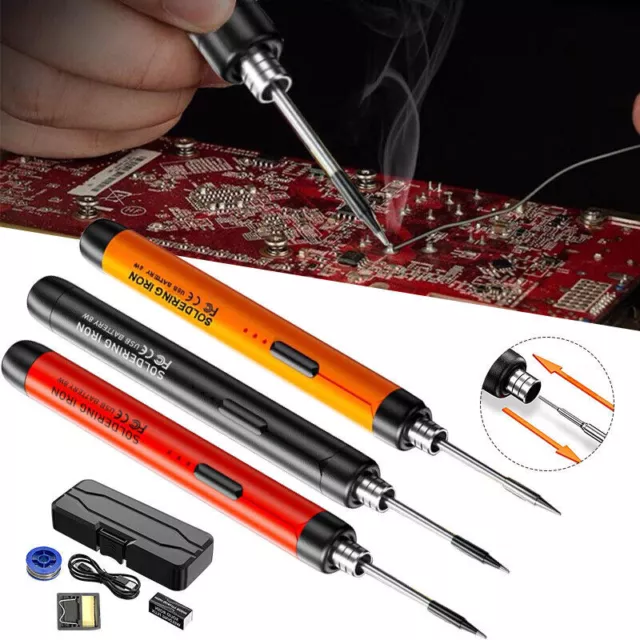 Mini USB Soldering Iron Kit, Portable Rechargeable Electric Welding Pen UK