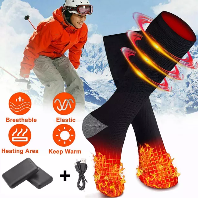 Electric Heated Socks Rechargeable Heating Socks Winter Warm Socks Thermal Socks