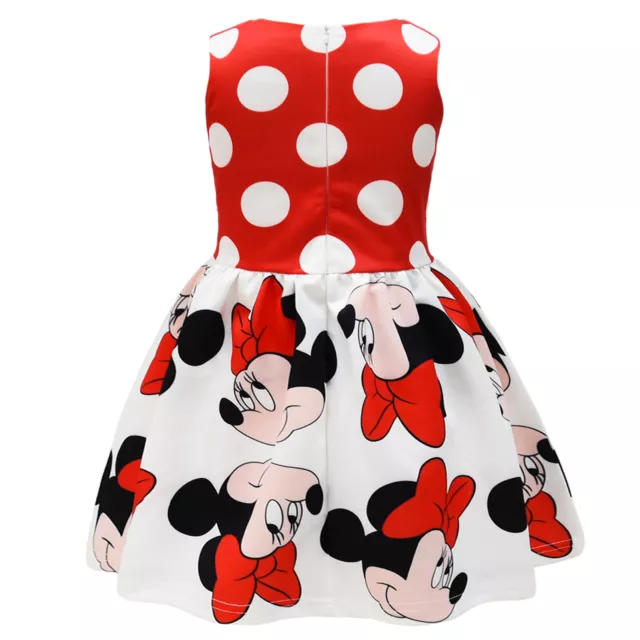 Minnie Mouse Bow Dress Girls Baby Princess Dresses Sleeveless Twirl Dress Summer 3