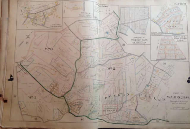1898 Staten Island Ny Dougan Hills Moravian Cemetery Vanderbilt Maus. Atlas Map