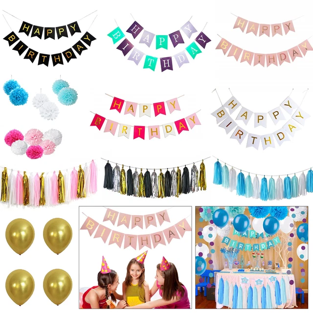 2 Guirlandes Pompons Feutre - 2.5m Avec 30 Boules - Déco Fête & Noël Colorée
