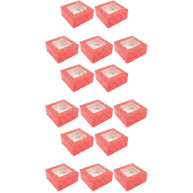 15 Sets Cupcake Container 12 Carrier Christmas Box Open The Window