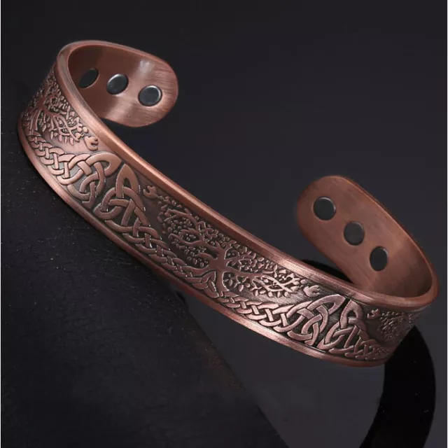 Copper Magnetic Bangle Bracelet Pain Relief Arthritis Health Knot Tree Of Life