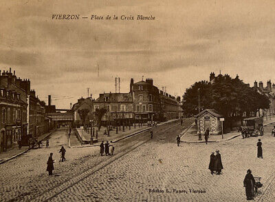 Antique Early 1900s RPPC Postcard Carte Postale Place de la Croix Blanche Paris
