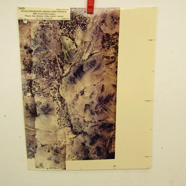 Vintage Skylab Minimum Zoom Photomap Aircraft Photo-Imagery Phoenix Area 1973