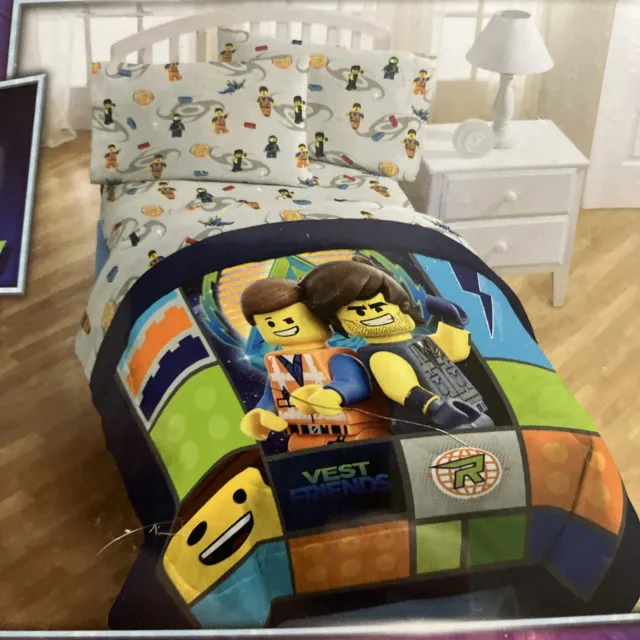 Mini figuras de película Lego - Juego de 4 piezas cama doble - Conjunto de edredón más sábana - ¡Nuevo!